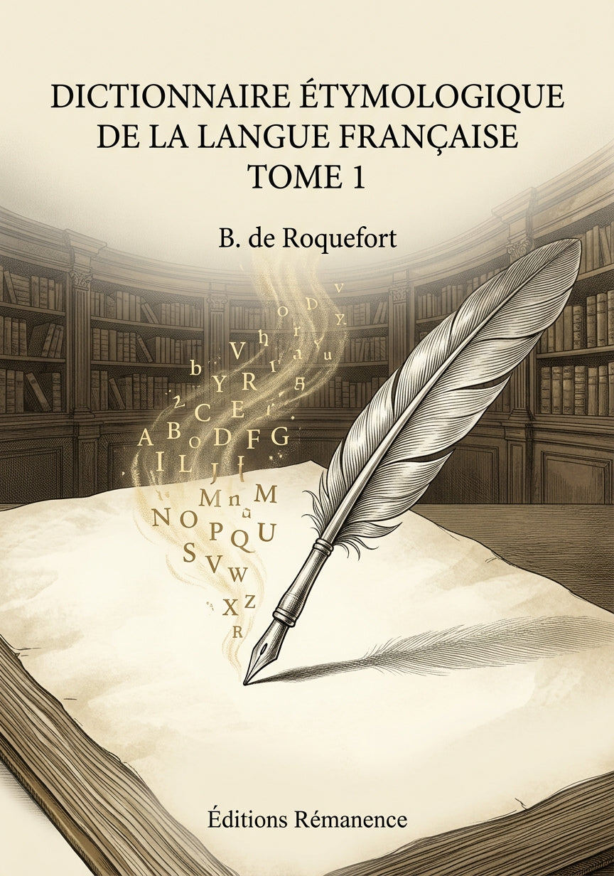 Dictionnaire étymologique de la langue française Tome 1 - B. de Roquefort (Couverture)