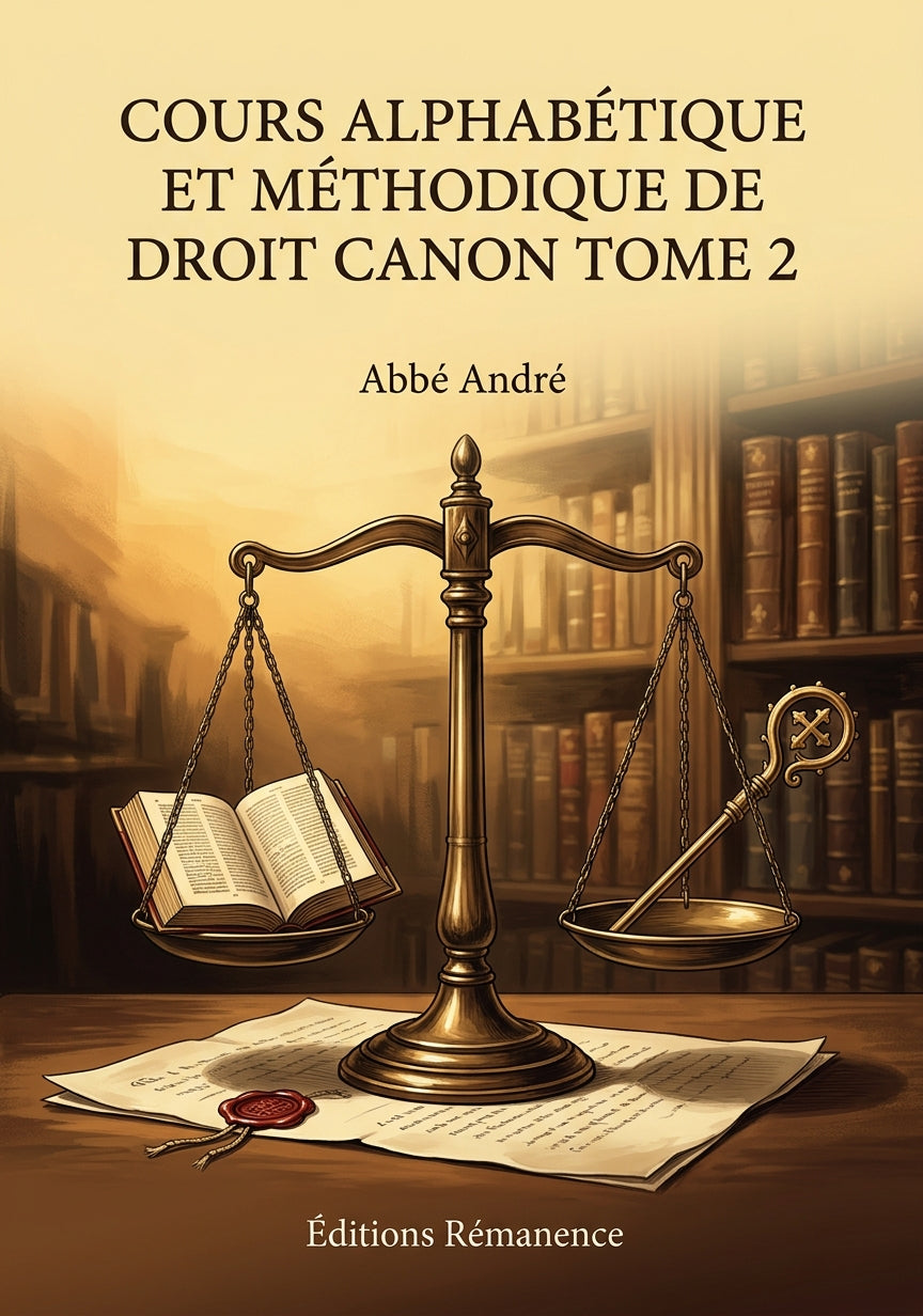 Cours alphabétique et méthodique de Droit Canon Tome 2 - Abbé André (Couverture)