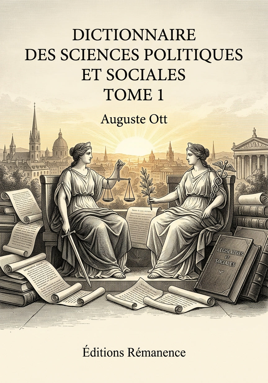 Dictionnaire des sciences politiques et sociales Tome 1 - Auguste Ott (Couverture)
