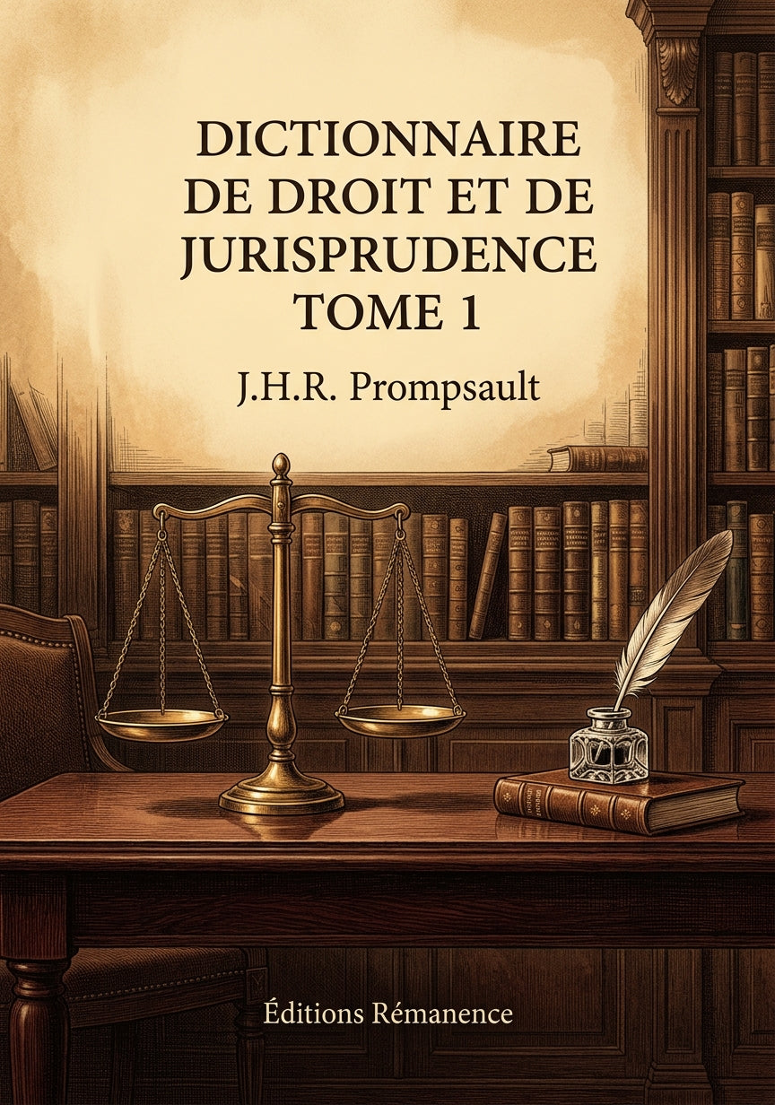 Dictionnaire de droit et de jurisprudence Tome 1 - J.H.R. Prompsault (Couverture)