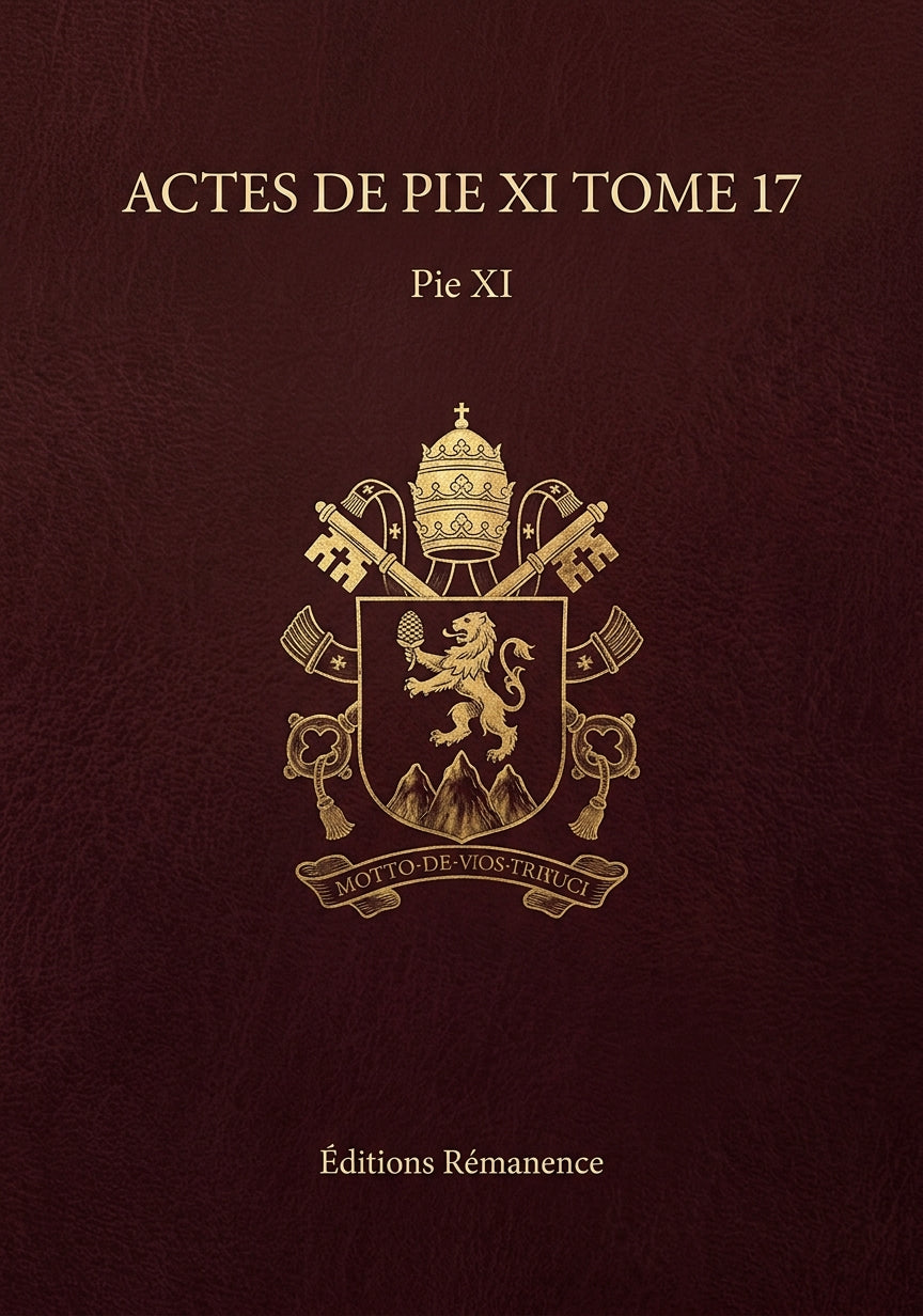 Actes de Pie XI Tome 17 - Pie XI (Couverture)