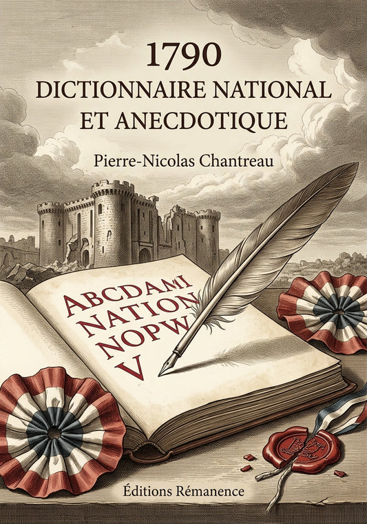 Livre 1790 Dictionnaire national et anecdotique par Pierre-Nicolas Chantreau - Couverture - Editions Remanence