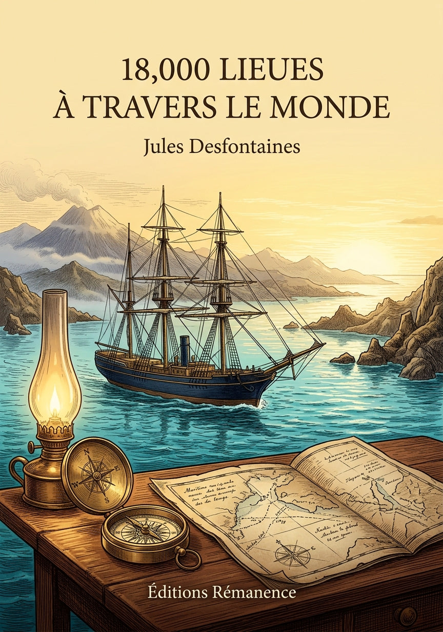 Livre 18,000 lieues à travers le monde par Jules Desfontaines - Couverture - Editions Remanence