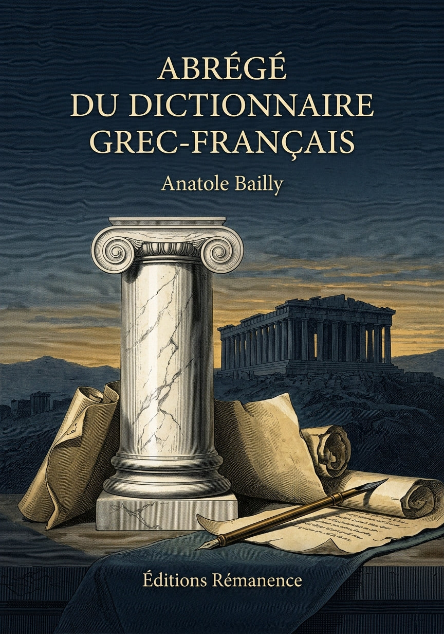 Livre Abrégé du dictionnaire grec-français par Anatole Bailly - Couverture - Editions Remanence