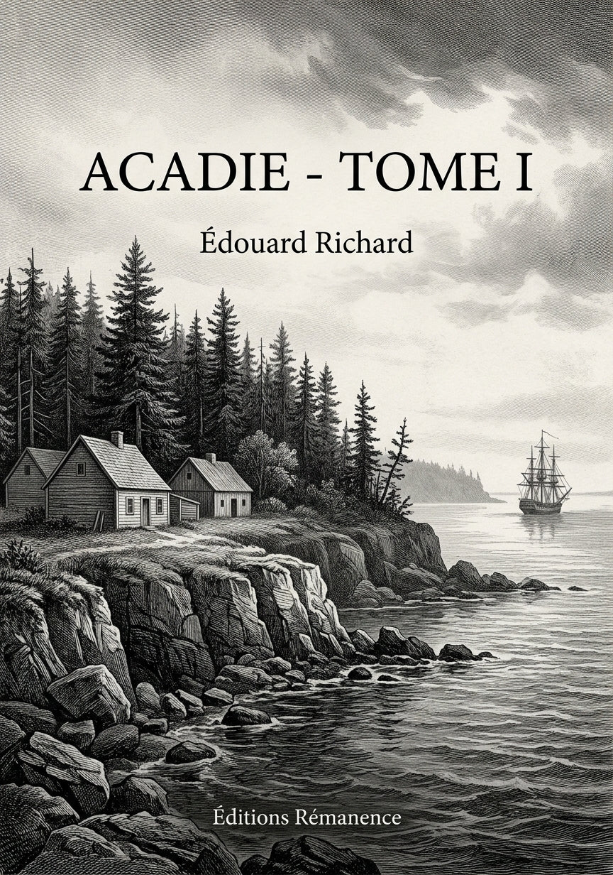 Livre Acadie - Tome I par Édouard Richard - Couverture - Editions Remanence