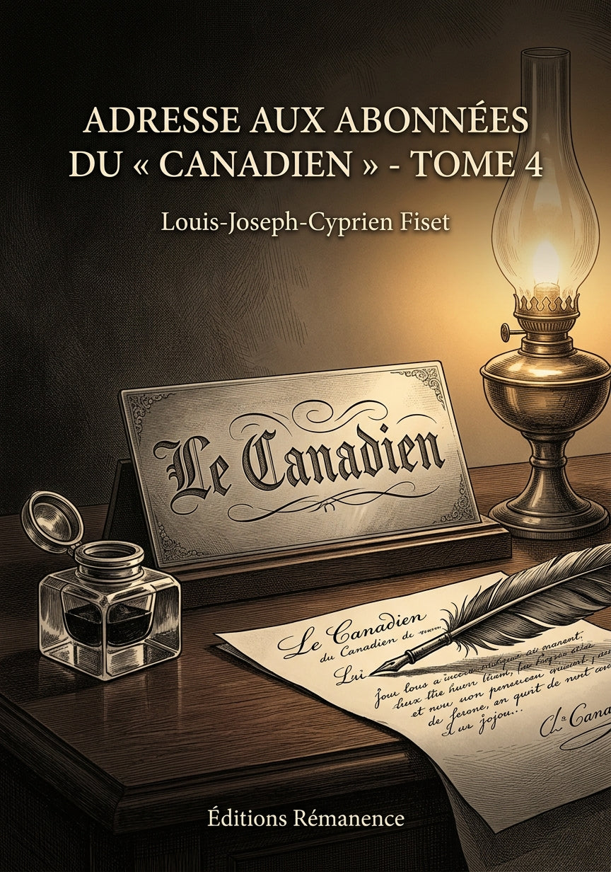 Livre Adresse aux abonnées du « Canadien » - Tome 4 par Louis-Joseph-Cyprien Fiset - Couverture - Editions Remanence
