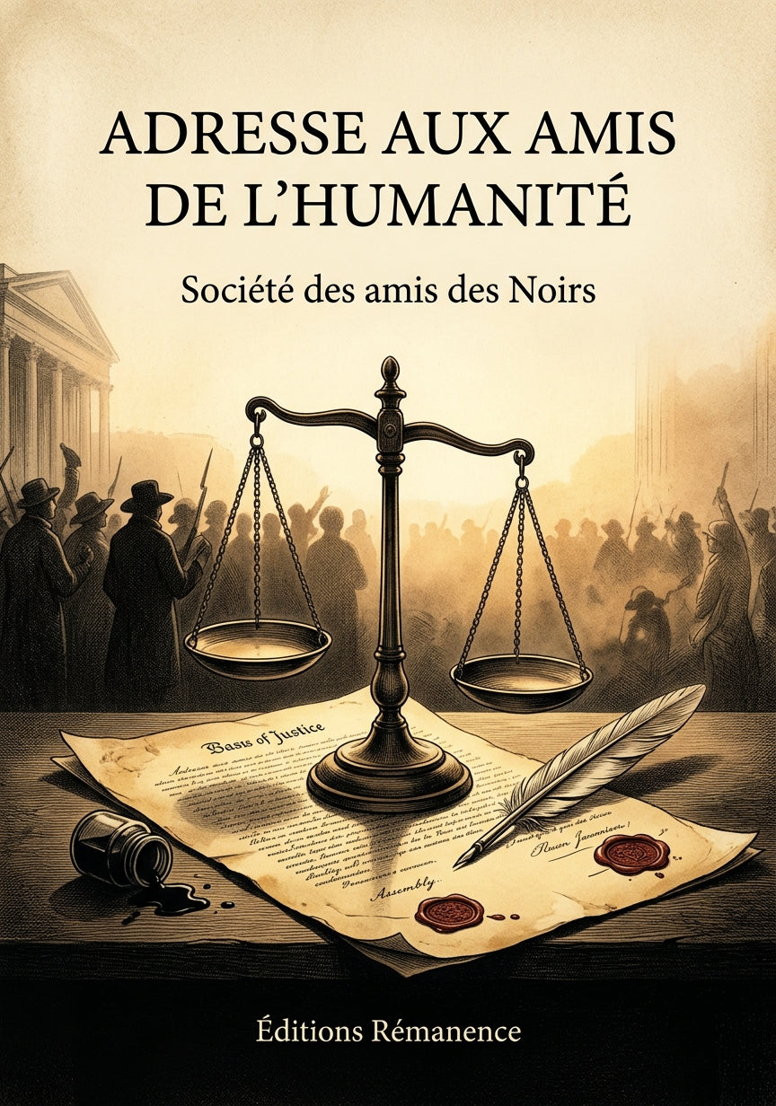 Livre Adresse aux amis de l’humanité par Société des amis des Noirs - Couverture - Editions Remanence