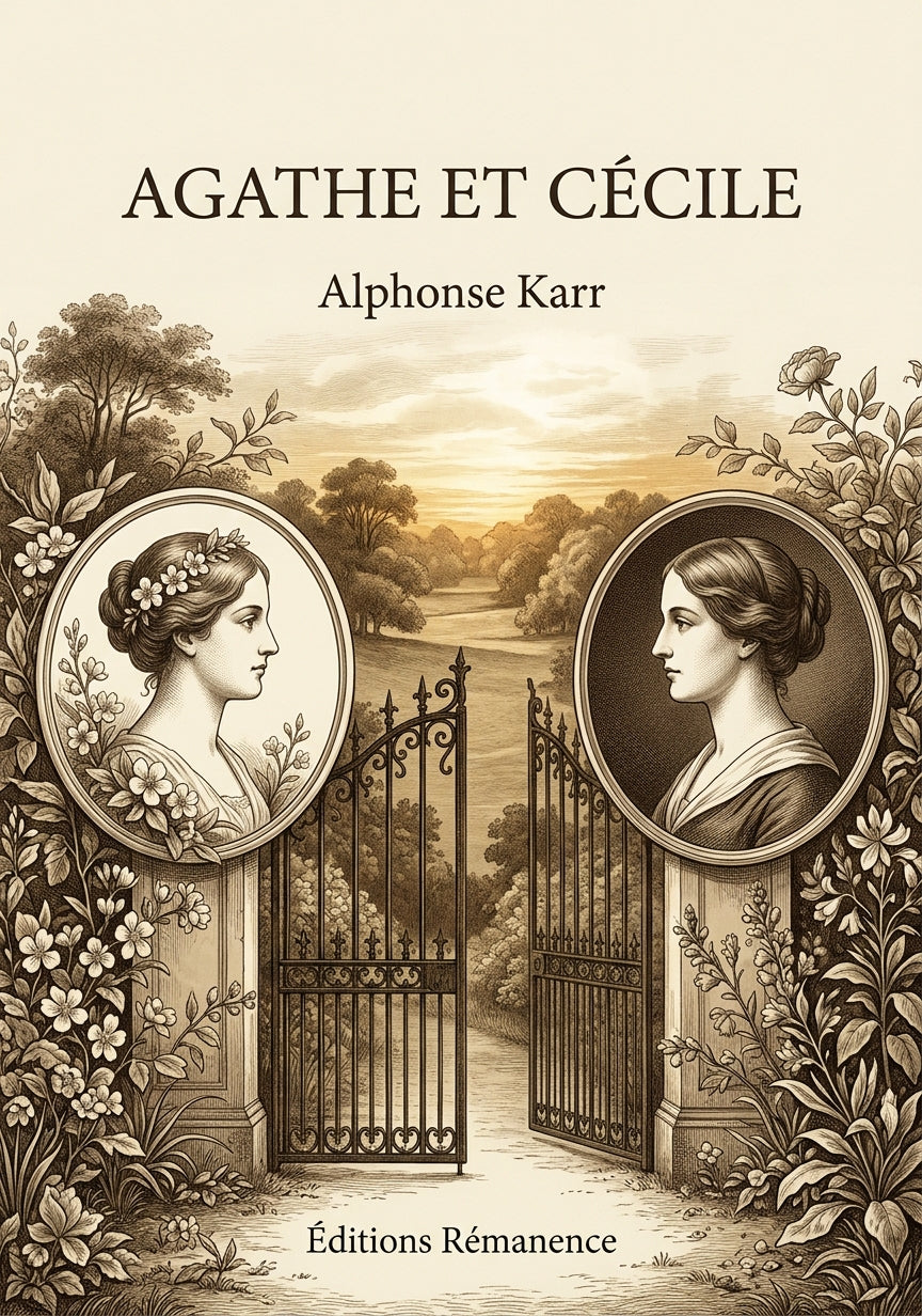 Livre Agathe et Cécile par Alphonse Karr - Couverture - Editions Remanence