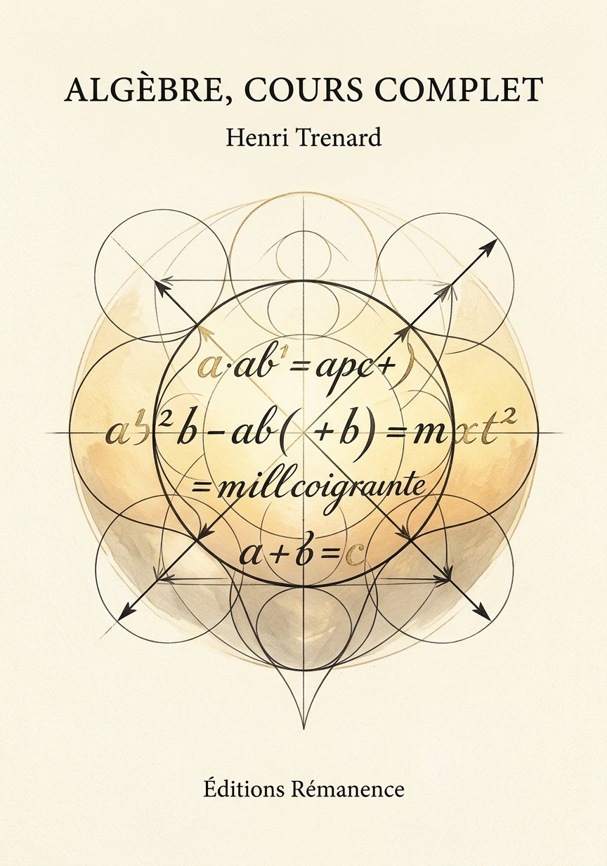 Livre Algèbre, cours complet par Henri Trenard - Couverture - Editions Remanence