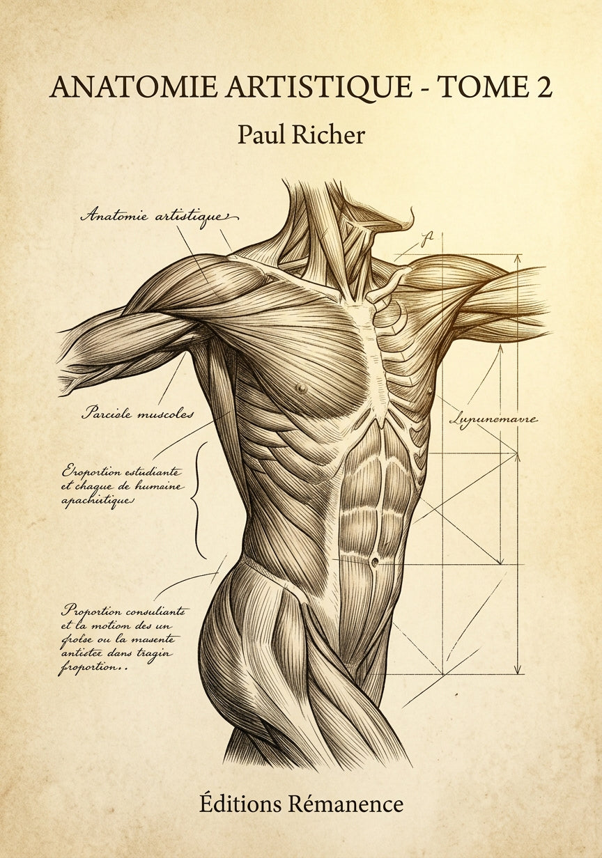 Livre Anatomie artistique - Tome 2 par Paul Richer - Couverture - Editions Remanence