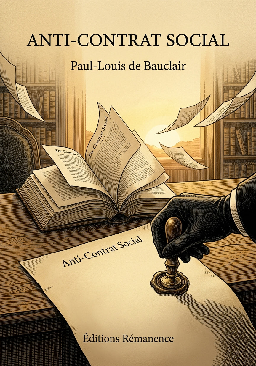 Livre Anti-Contrat Social par Paul-Louis de Bauclair - Couverture - Editions Remanence