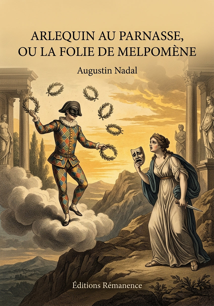 Livre Arlequin au Parnasse, ou la Folie de Melpomène par Augustin Nadal - Couverture - Editions Remanence
