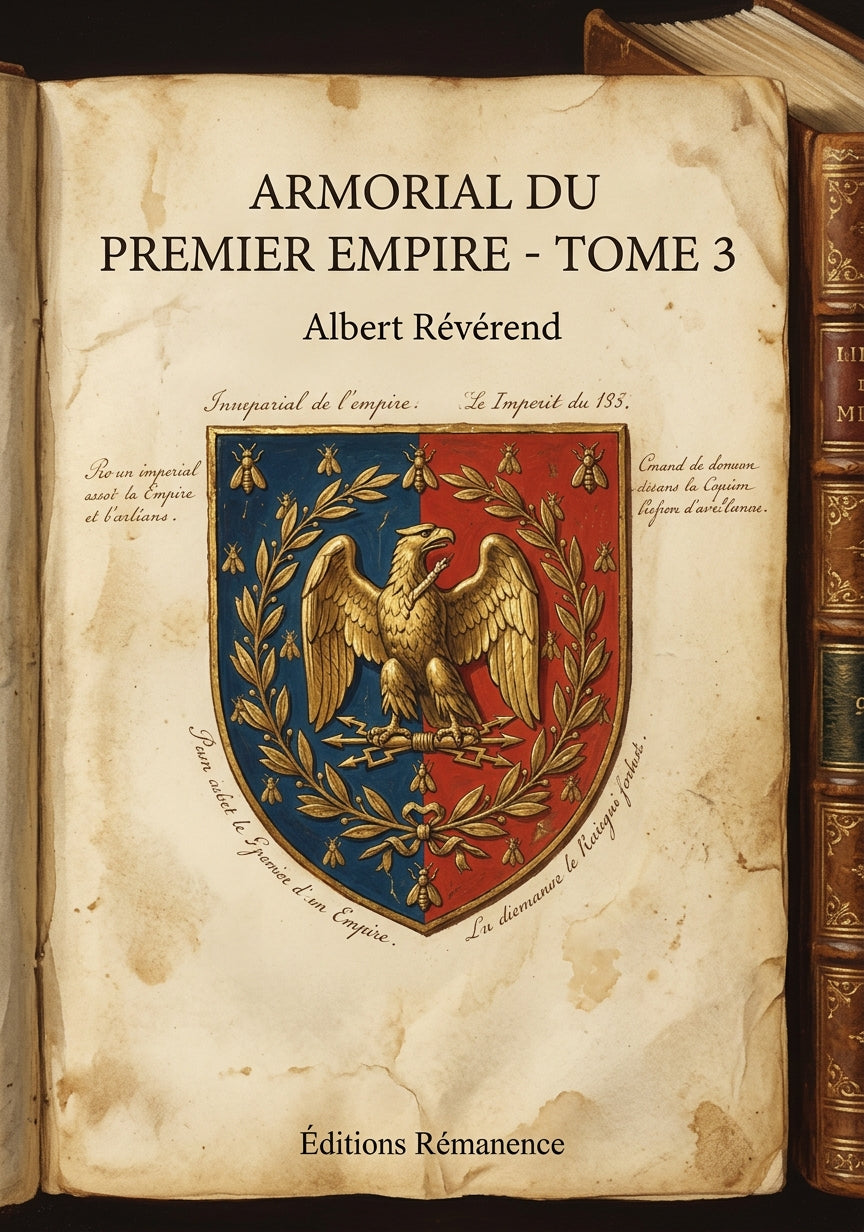Livre Armorial du Premier Empire - Tome 3 par Albert Révérend - Couverture - Editions Remanence