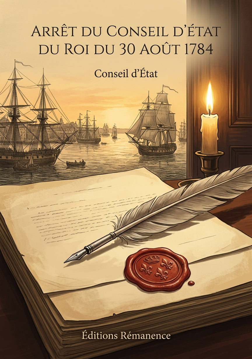 Livre Arrêt du Conseil d'État du roi du 30 août 1784 par Conseil d'État - Couverture - Editions Remanence