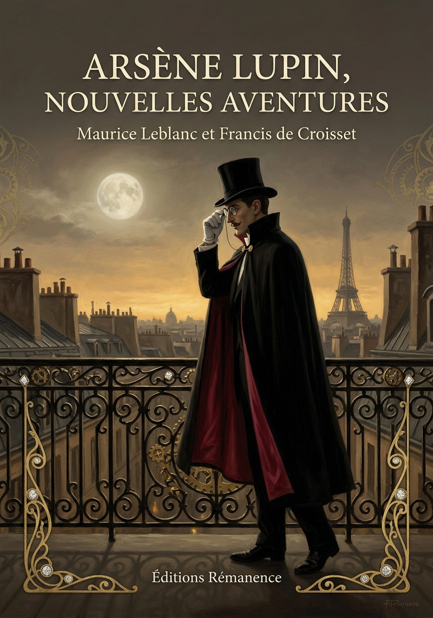 Livre Arsène Lupin, nouvelles aventures par Maurice Leblanc et Francis de Croisset - Couverture - Editions Remanence