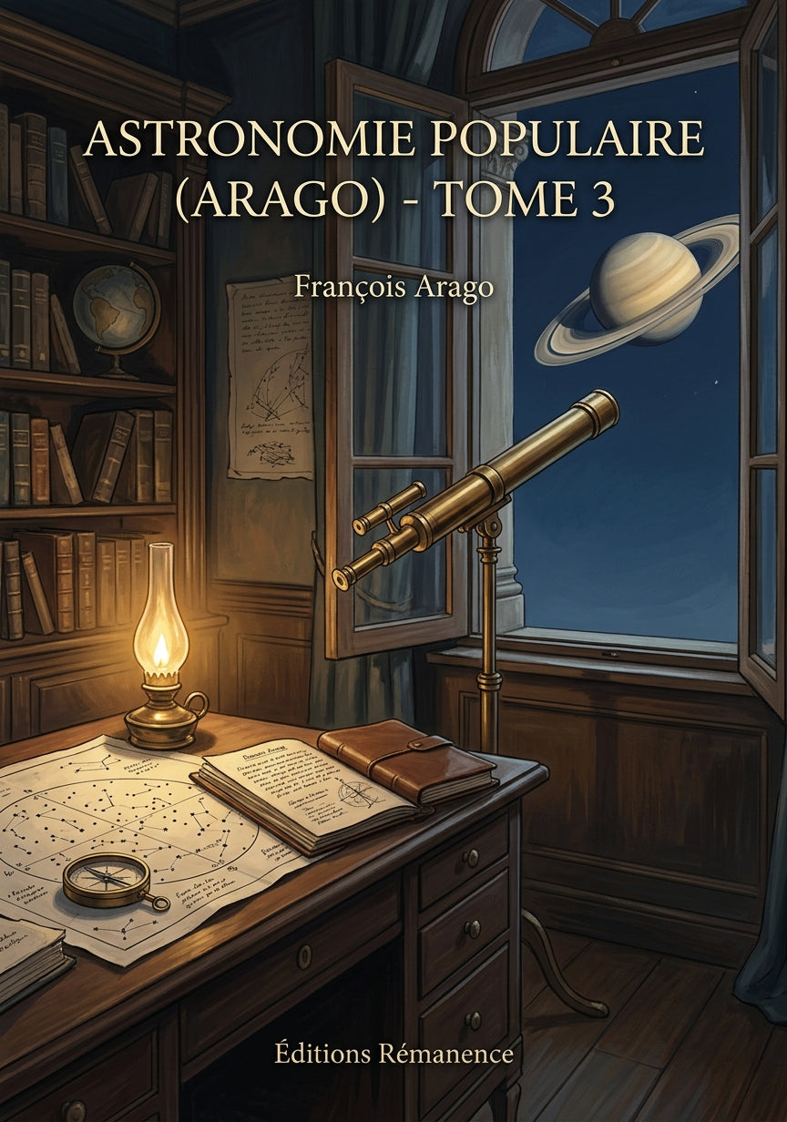 Livre Astronomie populaire (Arago) - Tome 3 par François Arago - Couverture - Editions Remanence