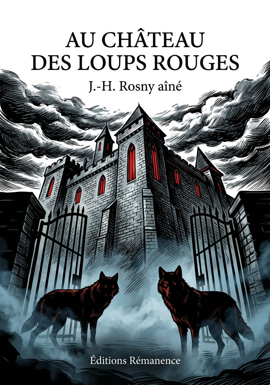 Livre Au château des Loups rouges par J.-H. Rosny aîné - Couverture - Editions Remanence