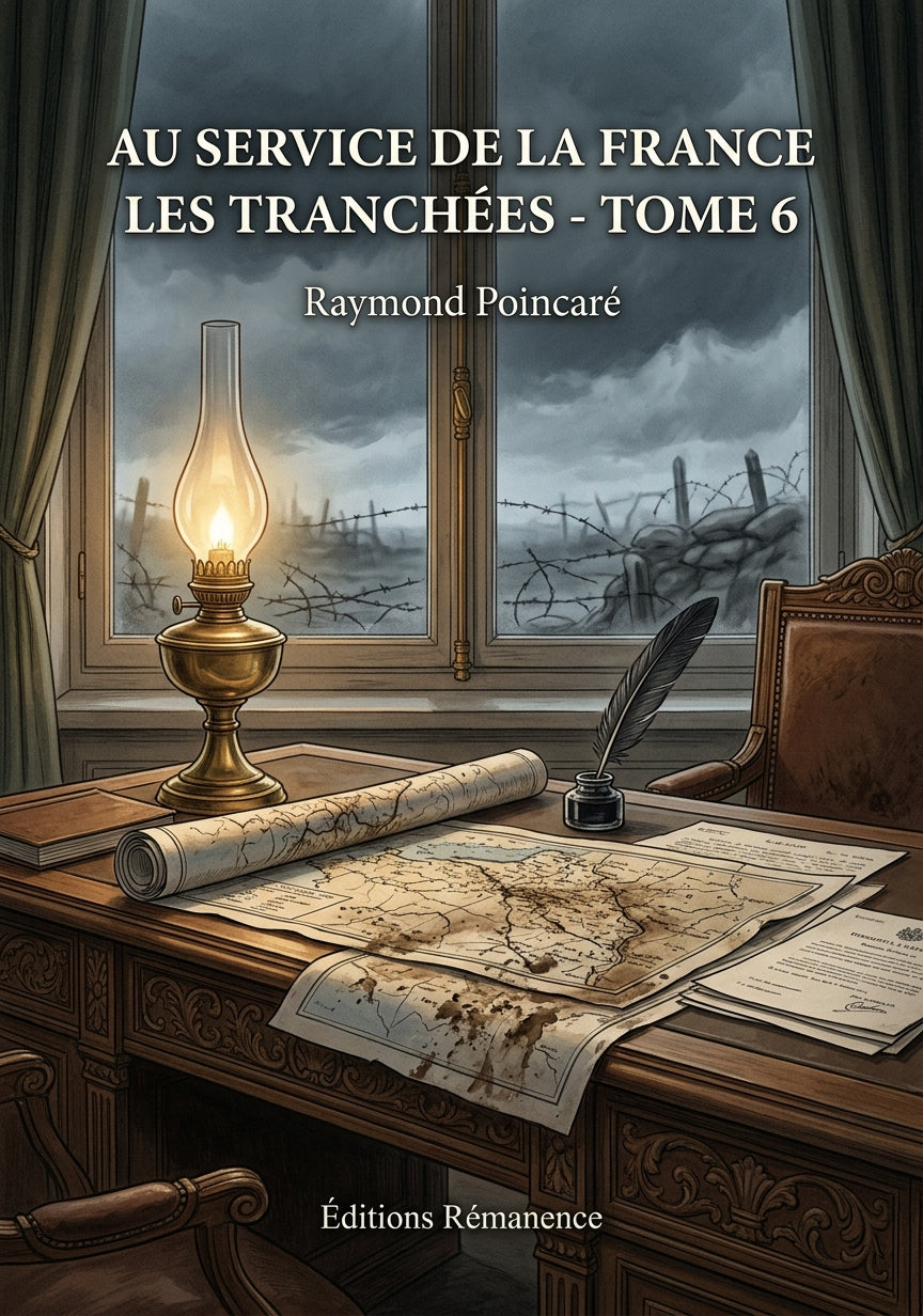Livre Au service de la France — Les tranchées - Tome 6 par Raymond Poincaré - Couverture - Editions Remanence