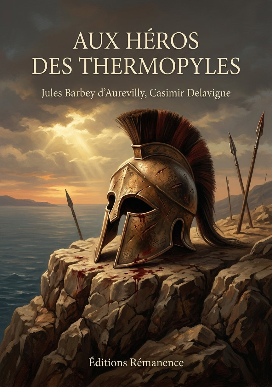 Livre Aux héros des Thermopyles par Jules Barbey d’Aurevilly, Casimir Delavigne - Couverture - Editions Remanence