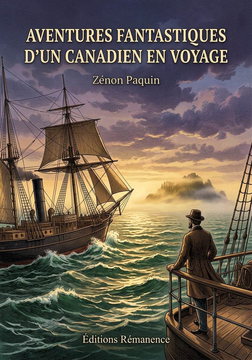 Livre Aventures fantastiques d’un canadien en voyage par Zénon Paquin - Couverture - Editions Remanence