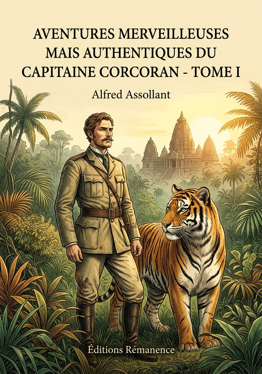 Livre Aventures merveilleuses mais authentiques du capitaine Corcoran - Tome I par Alfred Assollant - Couverture - Editions Remanence