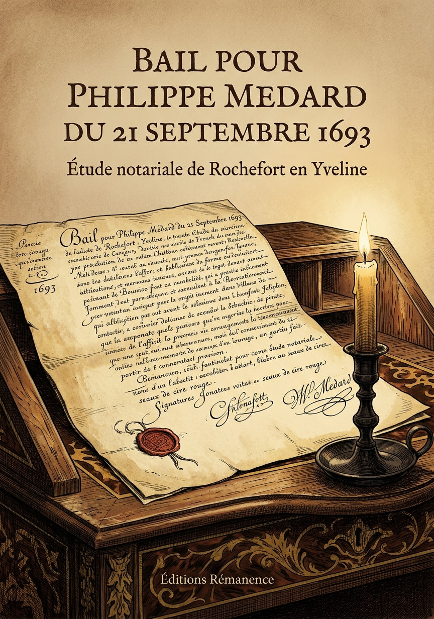 Livre Bail pour Philippe Medard du 21 septembre 1693 par Étude notariale de Rochefort en Yveline - Couverture - Editions Remanence