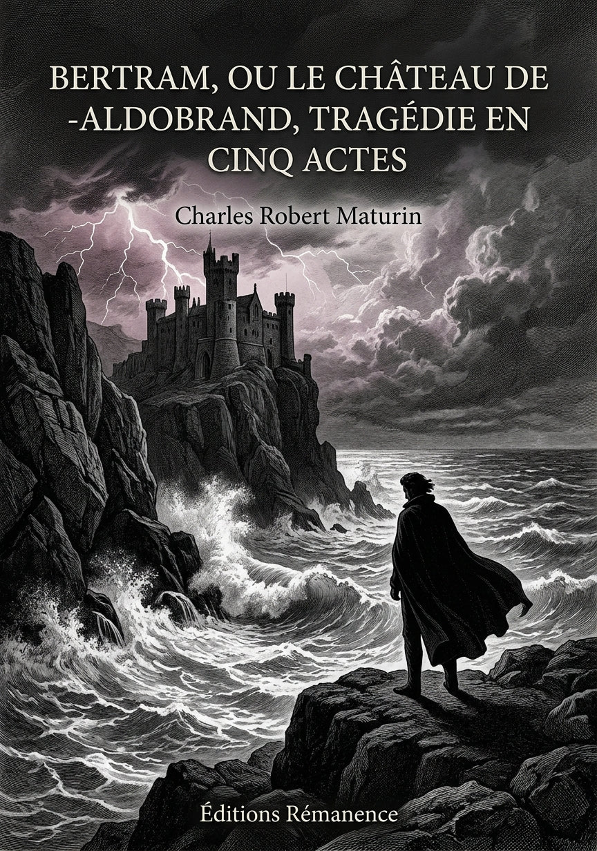 Livre Bertram, ou le Château de -Aldobrand, tragédie en cinq actes par Charles Robert Maturin - Couverture - Editions Remanence