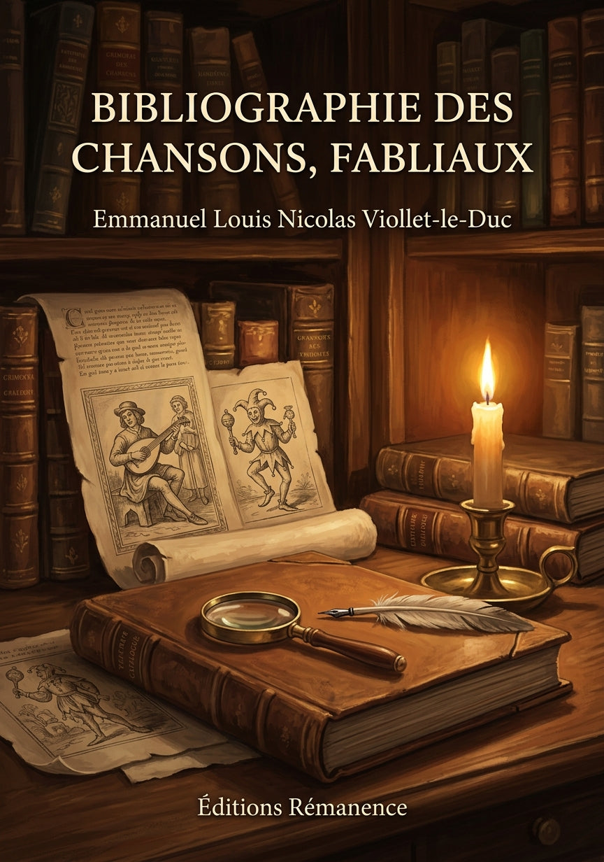 Livre Bibliographie des chansons, fabliaux par Emmanuel Louis Nicolas Viollet-le-Duc - Couverture - Editions Remanence