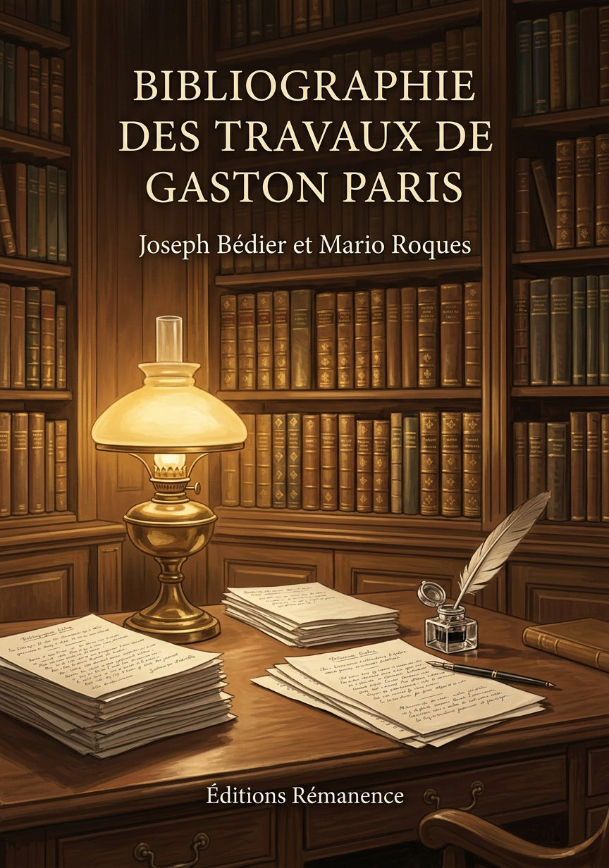 Livre Bibliographie des travaux de Gaston Paris par Joseph Bédier et Mario Roques - Couverture - Editions Remanence