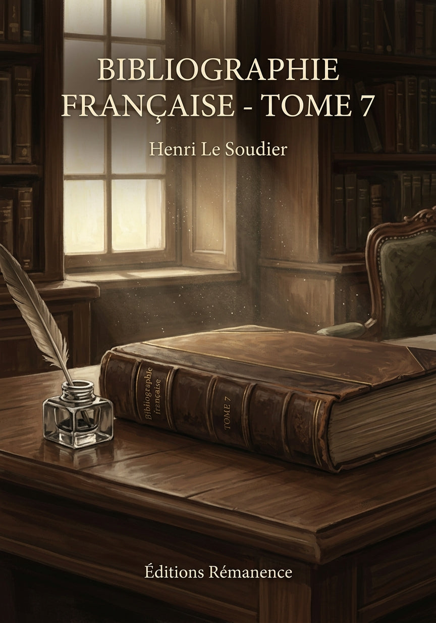 Livre Bibliographie française - Tome 7 par Henri Le Soudier - Couverture - Editions Remanence