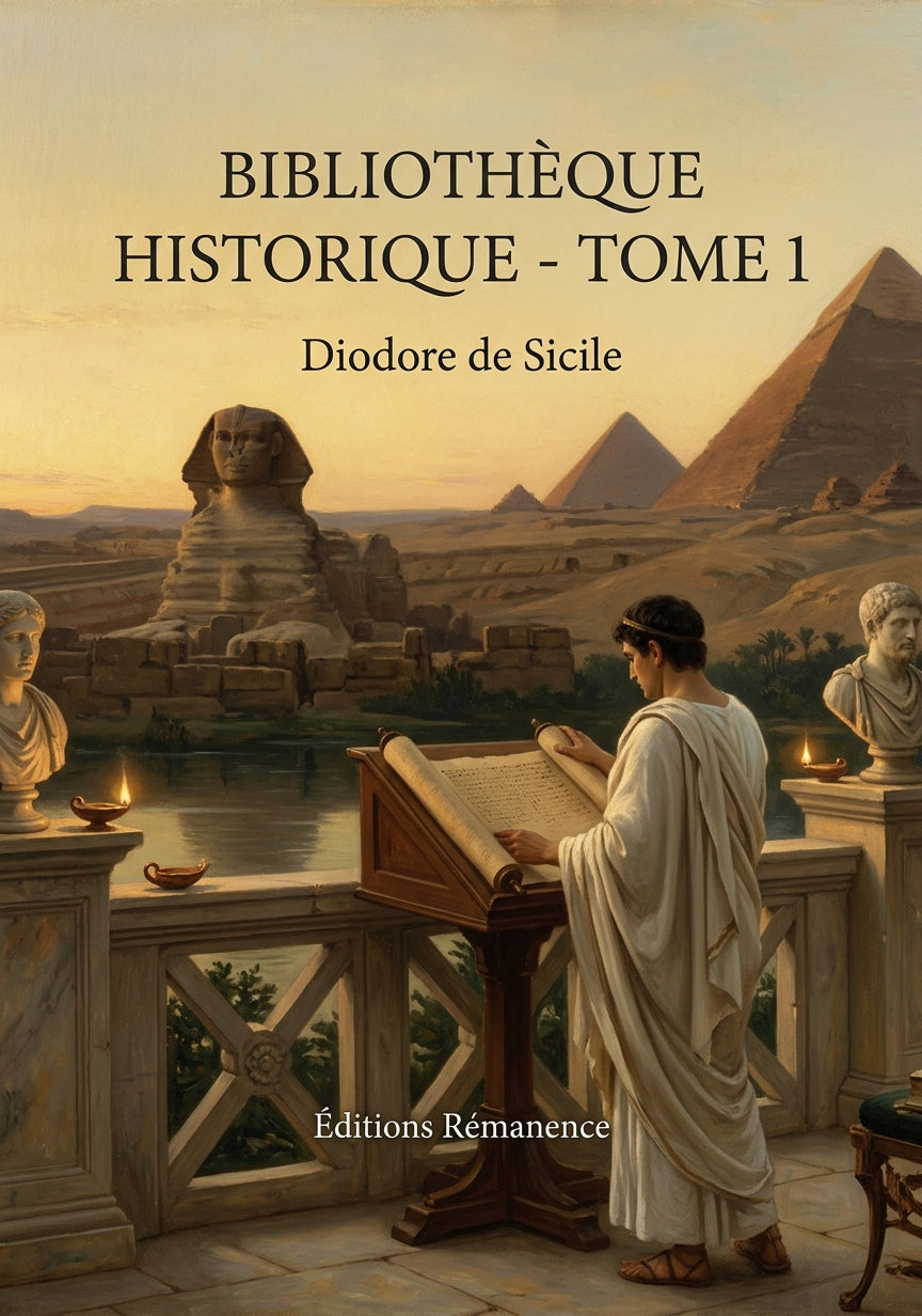 Livre Bibliothèque historique - Tome 1 par Diodore de Sicile - Couverture - Editions Remanence