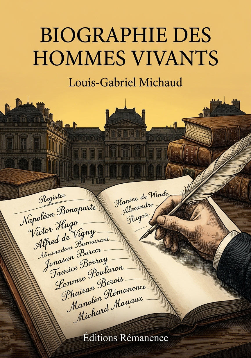 Livre Biographie des hommes vivants par Louis-Gabriel Michaud - Couverture - Editions Remanence