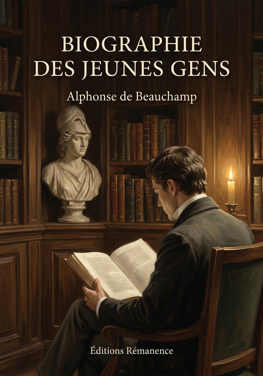 Livre Biographie des jeunes gens par Alphonse de Beauchamp - Couverture - Editions Remanence