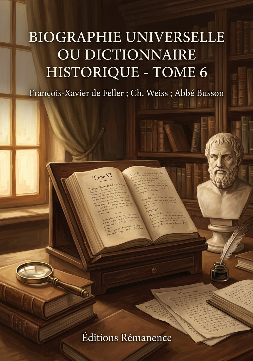 Livre Biographie universelle ou dictionnaire historique - Tome 6 par François-Xavier de Feller ; Ch. Weiss ; Abbé Busson - Couverture - Editions Remanence