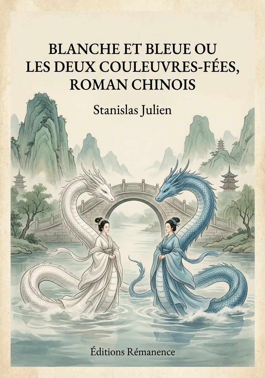 Blanche et Bleue ou les deux couleuvres-fées, roman chinois - Stanislas Julien (Couverture)