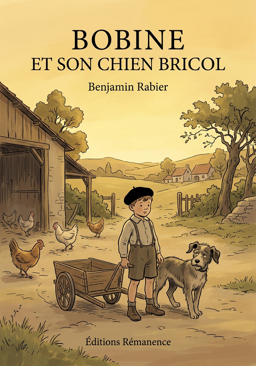 Livre Bobine et son chien Bricol par Benjamin Rabier - Couverture - Editions Remanence