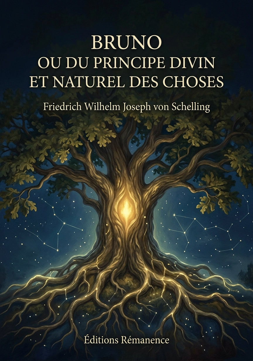 Livre Bruno ou Du principe divin et naturel des choses par Friedrich Wilhelm Joseph von Schelling - Couverture - Editions Remanence