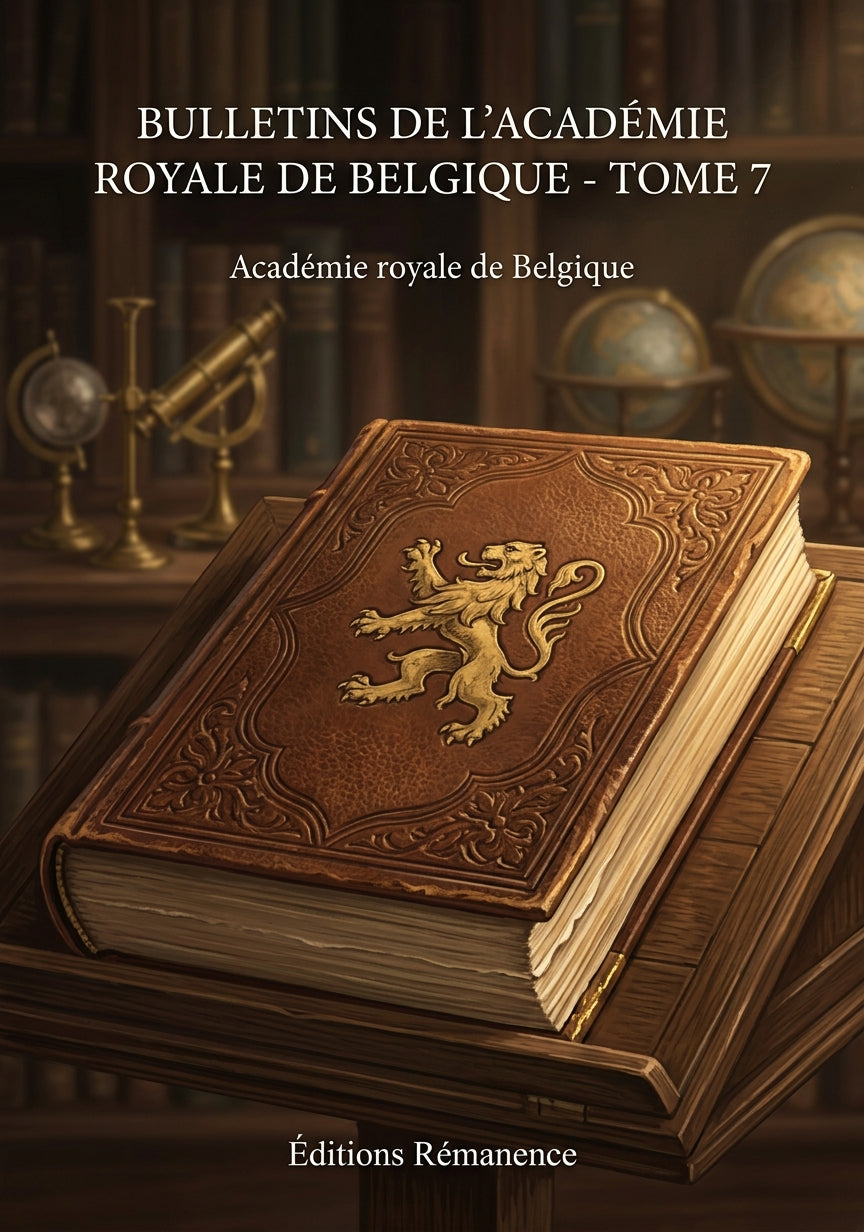 Livre Bulletins de l’Académie royale de Belgique - Tome 7 par Académie royale de Belgique - Couverture - Editions Remanence