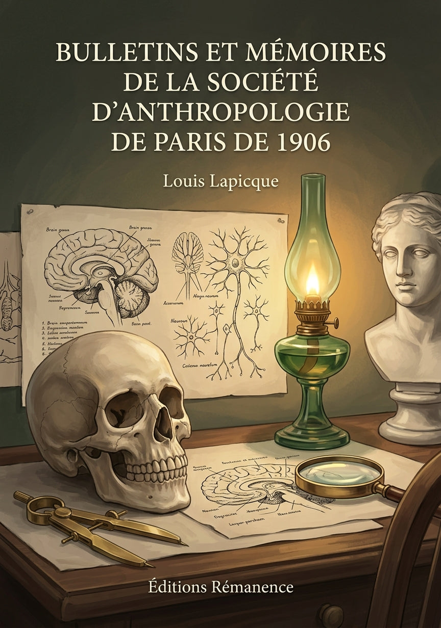 Livre Bulletins et Mémoires de la Société d’Anthropologie de Paris de 1906 par Louis Lapicque - Couverture - Editions Remanence