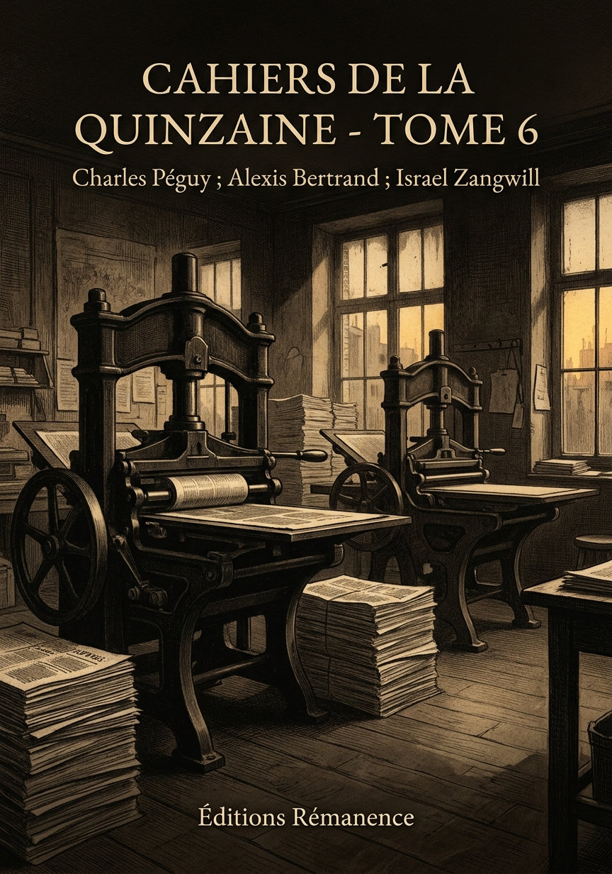 Livre Cahiers de la Quinzaine - Tome 6 par Charles Péguy ; Alexis Bertrand ; Israel Zangwill - Couverture - Editions Remanence