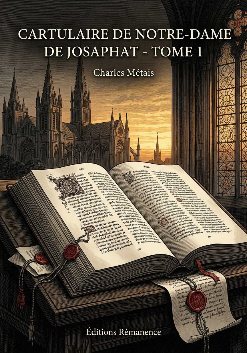 Livre Cartulaire de Notre-Dame de Josaphat - Tome 1 par Charles Métais - Couverture - Editions Remanence