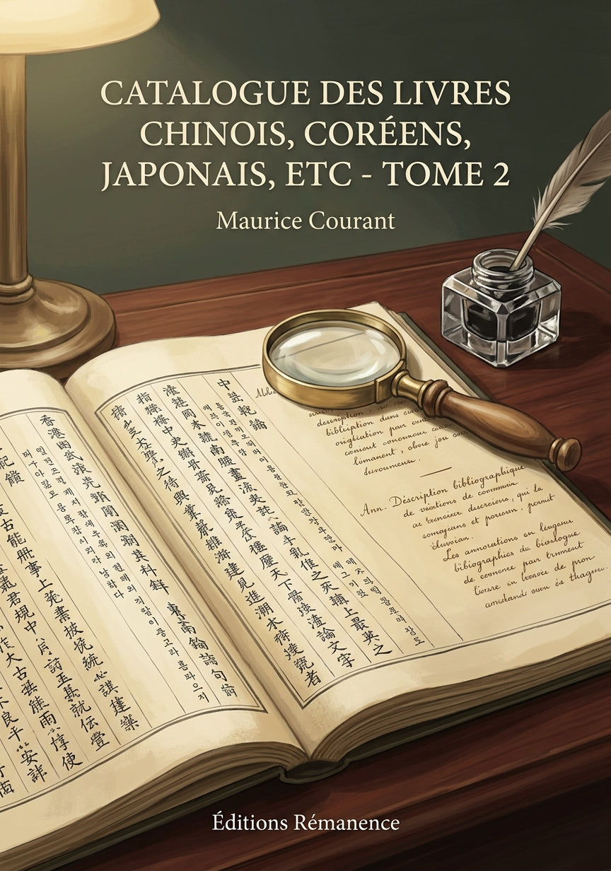 Livre Catalogue des livres chinois, coréens, japonais, etc - Tome 2 par Maurice Courant - Couverture - Editions Remanence