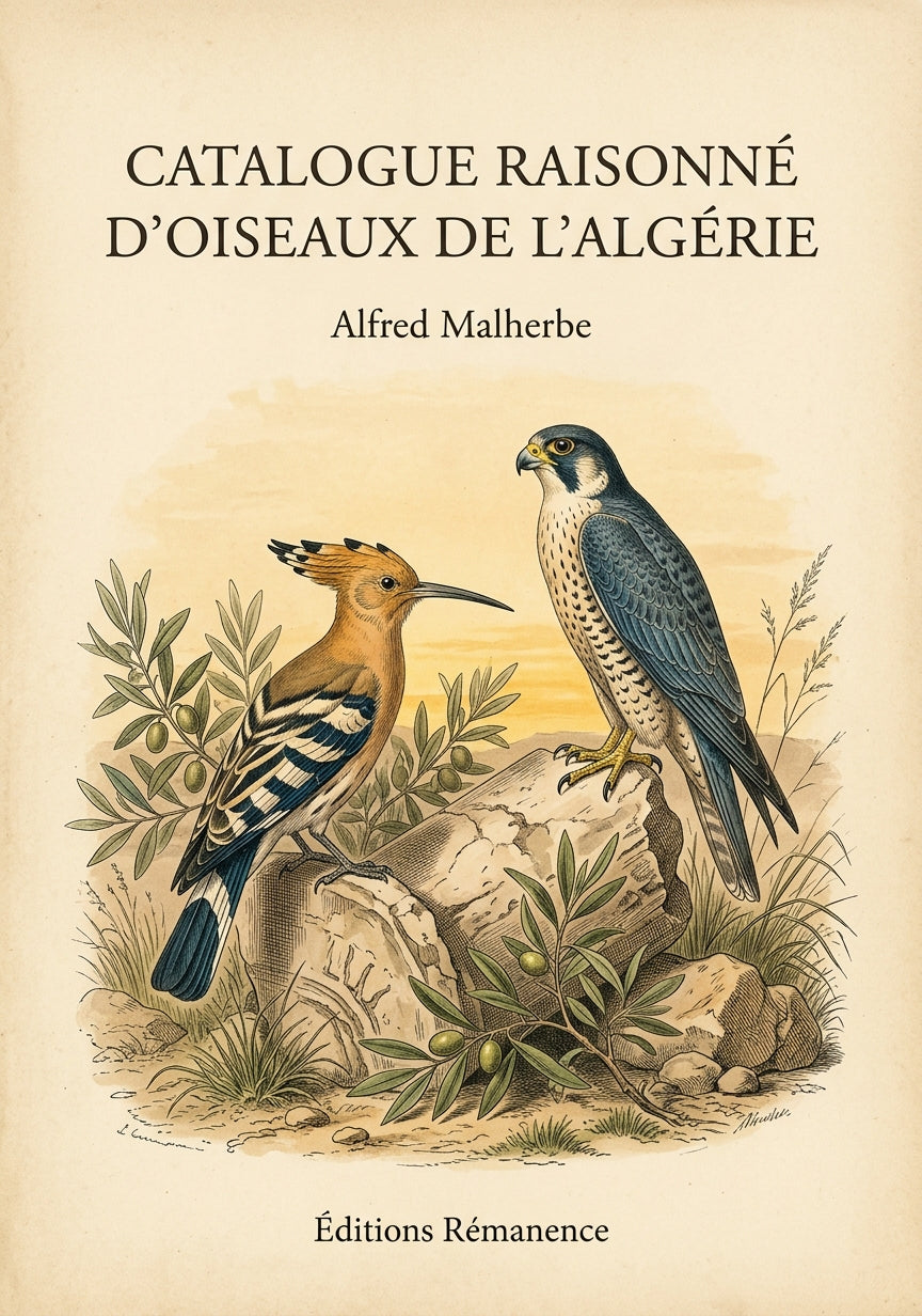 Livre Catalogue raisonné d’oiseaux de l’Algérie par Alfred Malherbe - Couverture - Editions Remanence