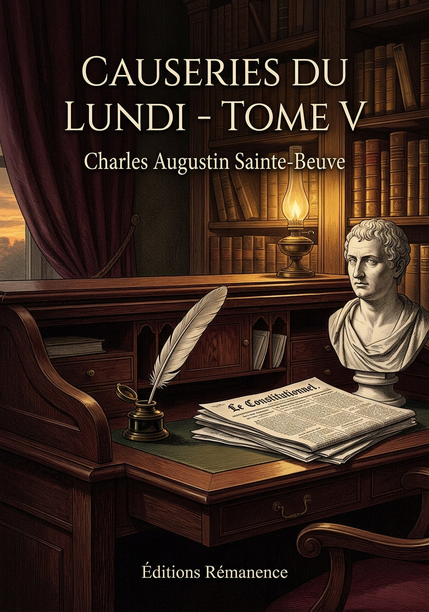 Livre Causeries du lundi - Tome V par Charles Augustin Sainte-Beuve - Couverture - Editions Remanence