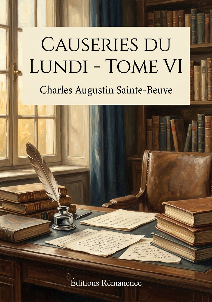 Livre Causeries du lundi - Tome VI par Charles Augustin Sainte-Beuve - Couverture - Editions Remanence