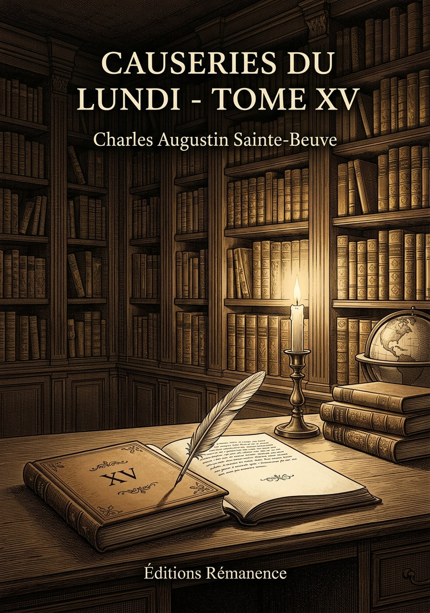 Livre Causeries du lundi - Tome XV par Charles Augustin Sainte-Beuve - Couverture - Editions Remanence
