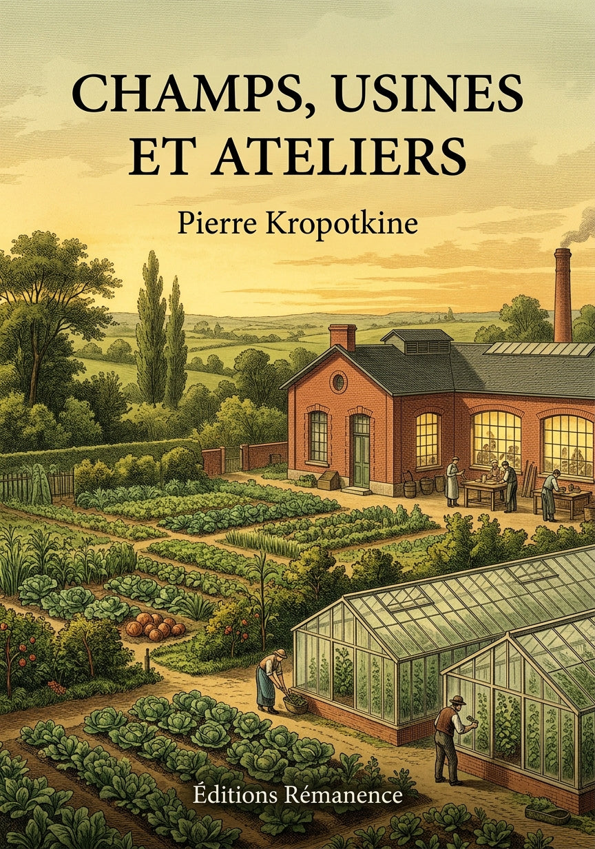 Livre Champs, usines et ateliers par Pierre Kropotkine - Couverture - Editions Remanence