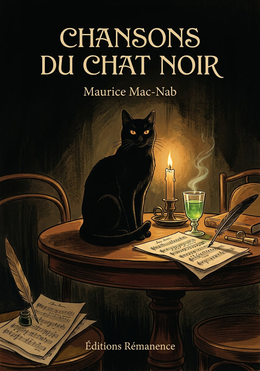Livre Chansons du Chat noir par Maurice Mac-Nab - Couverture - Editions Remanence