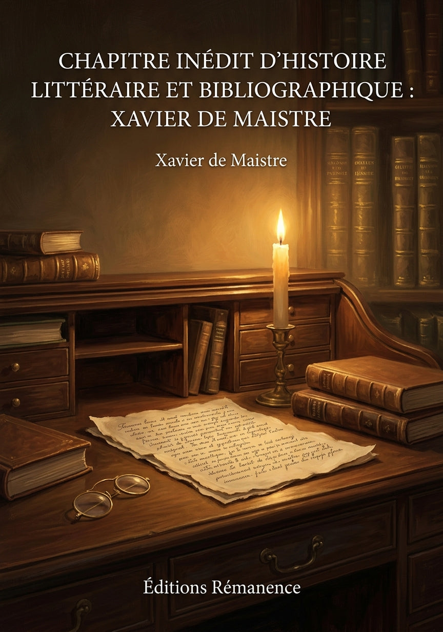 Livre Chapitre inédit d’histoire littéraire et bibliographique : Xavier de Maistre par Xavier de Maistre - Couverture - Editions Remanence