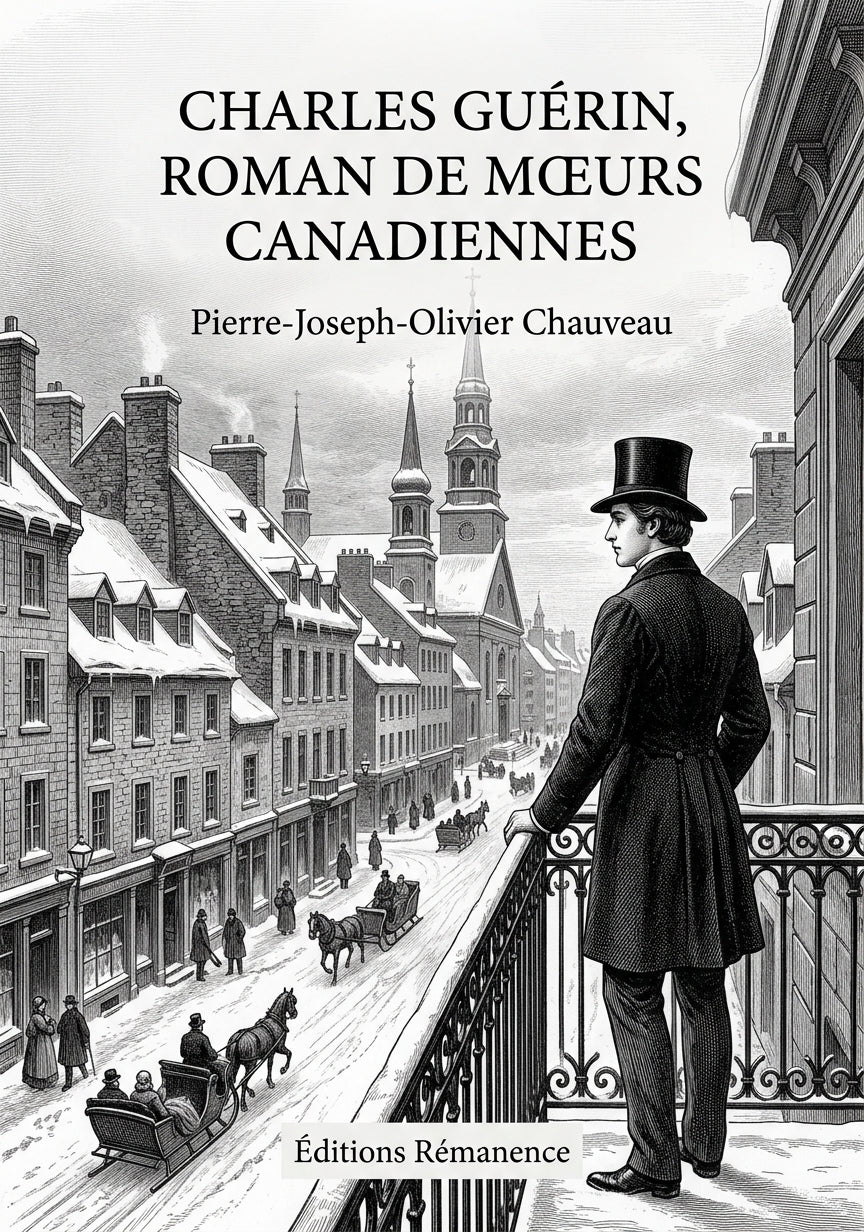 Livre Charles Guérin, roman de mœurs canadiennes par Pierre-Joseph-Olivier Chauveau - Couverture - Editions Remanence